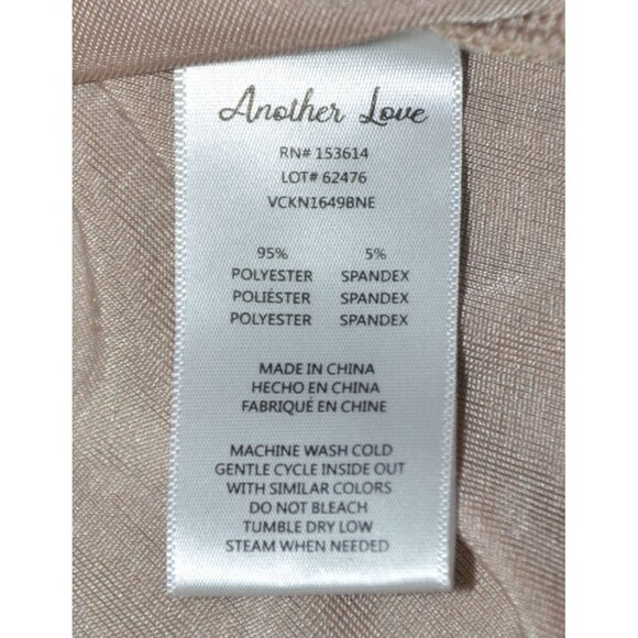 Another Love Ladies Beige Blouse Top Size L Shiny Slinky Neutral Career Casual - Picture 7 of 8